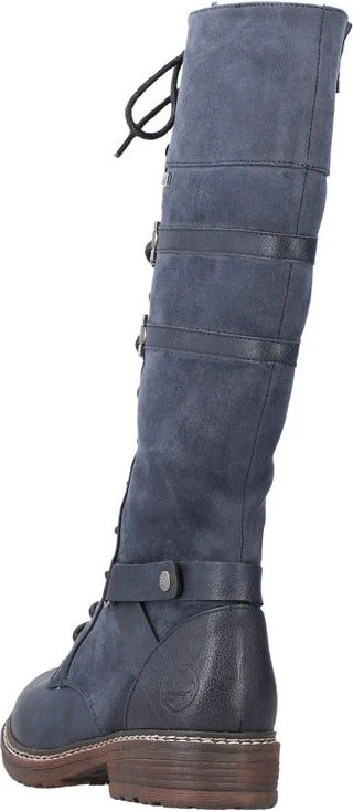 Navy Tall Lace Up Boot - Image 5