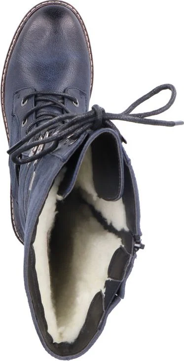 Navy Tall Lace Up Boot - Image 6